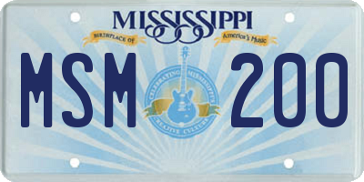 MS license plate MSM200