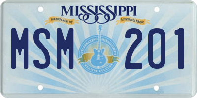 MS license plate MSM201