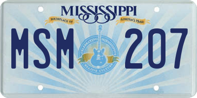 MS license plate MSM207