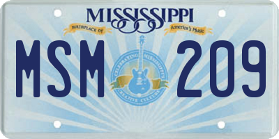 MS license plate MSM209