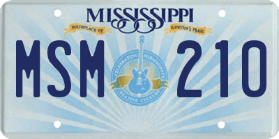 MS license plate MSM210
