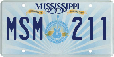 MS license plate MSM211