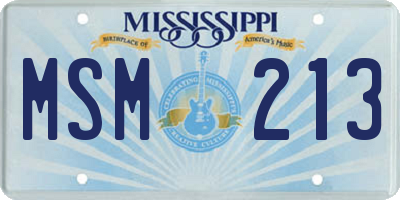MS license plate MSM213