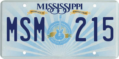 MS license plate MSM215