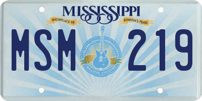 MS license plate MSM219