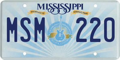 MS license plate MSM220