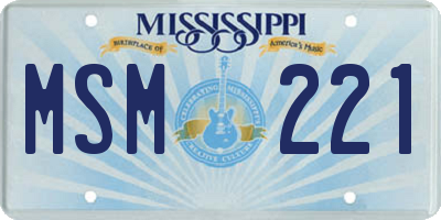 MS license plate MSM221
