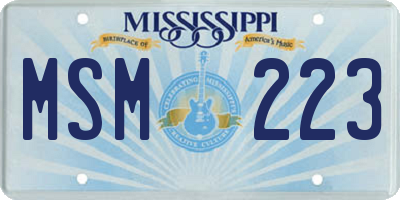 MS license plate MSM223