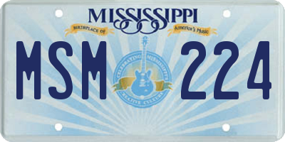 MS license plate MSM224