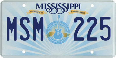 MS license plate MSM225