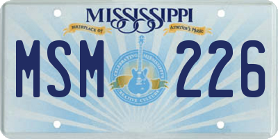 MS license plate MSM226