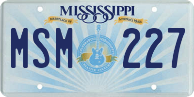 MS license plate MSM227