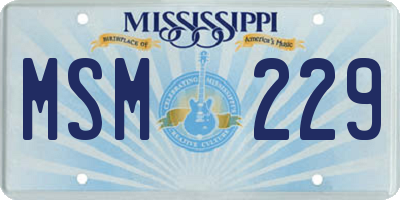 MS license plate MSM229