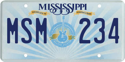 MS license plate MSM234
