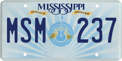 MS license plate MSM237