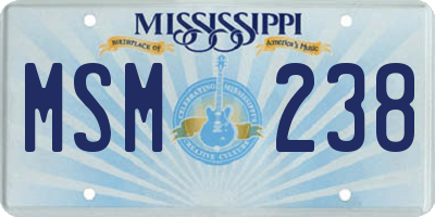 MS license plate MSM238