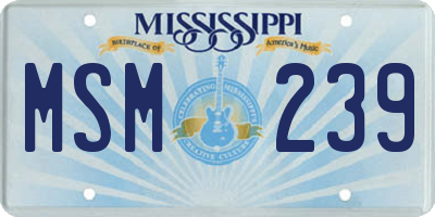 MS license plate MSM239