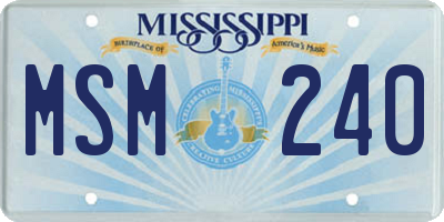 MS license plate MSM240