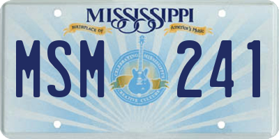 MS license plate MSM241