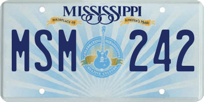 MS license plate MSM242