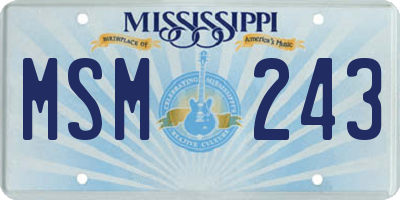 MS license plate MSM243