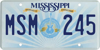 MS license plate MSM245