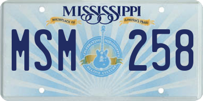 MS license plate MSM258