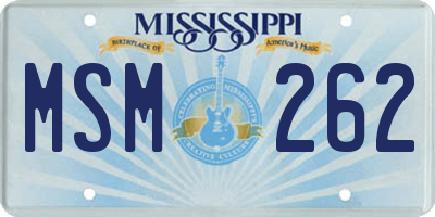 MS license plate MSM262