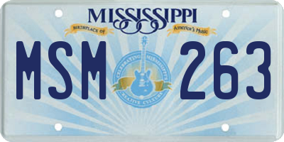 MS license plate MSM263