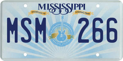 MS license plate MSM266