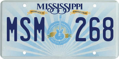 MS license plate MSM268