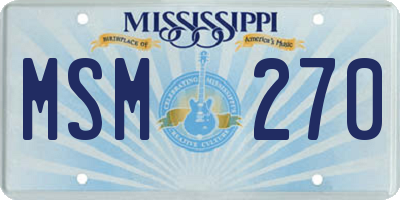 MS license plate MSM270