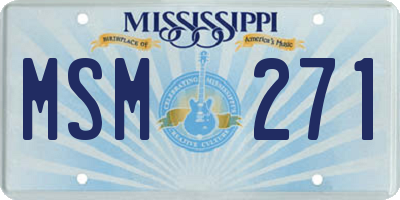 MS license plate MSM271