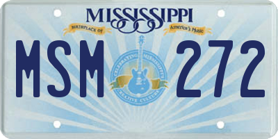 MS license plate MSM272