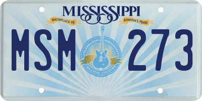 MS license plate MSM273
