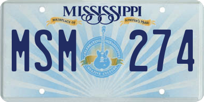 MS license plate MSM274
