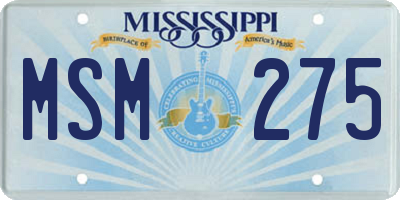 MS license plate MSM275