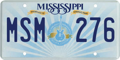 MS license plate MSM276