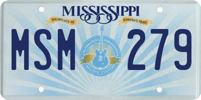 MS license plate MSM279