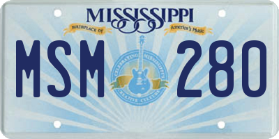 MS license plate MSM280