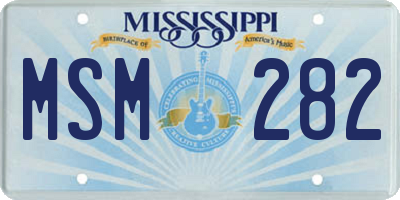 MS license plate MSM282
