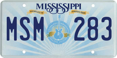MS license plate MSM283