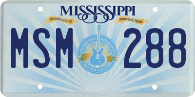 MS license plate MSM288