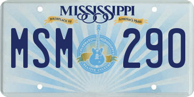 MS license plate MSM290