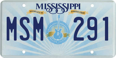 MS license plate MSM291