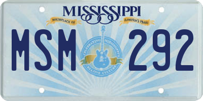 MS license plate MSM292