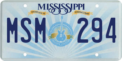 MS license plate MSM294