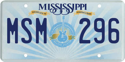 MS license plate MSM296