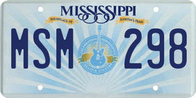 MS license plate MSM298