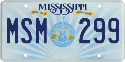 MS license plate MSM299